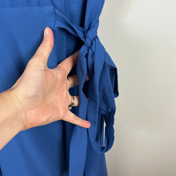 Hutch Kiera Wrap Midi Dress Size Small Blue Work Career Office Church Wedding - Picture 6 of 9